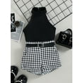 thumbnail image 3 of GXFC Toddler Baby Girls Summer Shorts Outfits Kids Girls Sleeveless Vest Tops and Houndstooth Print Short Pants Set Casual Clothes 2Pcs 6M-4T, 3 of 9