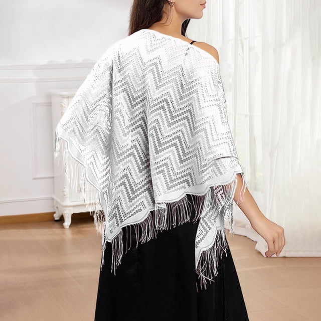 Châle en Dentelle Élégant Foulard pour Robe de Mariée et de Soirée Polyvalente Foulard Triangle pour Usage Formel