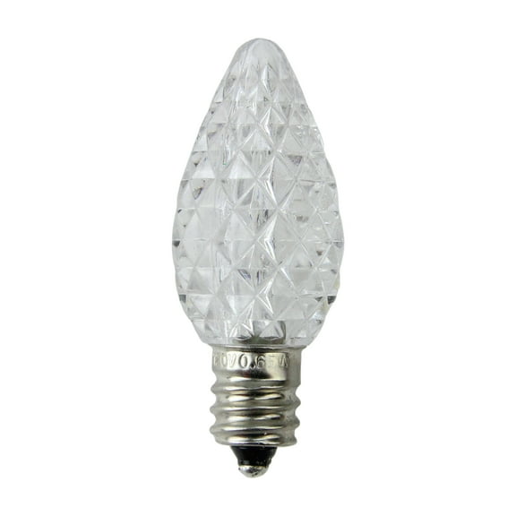 Pack of 25 Faceted LED C7 Pure White Christmas Replacement Bulbs
