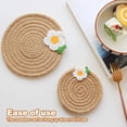thumbnail image 4 of 2Pcs Manteles Individuales Redondos Trenzados, 7.1" Manteles Tejidos para Mesa de Cocina con Flores para Decoración de Granja (Verde), 4 of 7