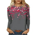 thumbnail image 2 of NuoCaiYun Women'S T-Shirt Valentine'S Day Print Casual Crew Neck Oversized Pullover Ladies Long Sleeve Tops, 2 of 6