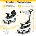 thumbnail image 4 of Costway Kids Ride on Push Car Mercedes-Benz Licensed 3-in-1 Sliding Car White, 4 of 10