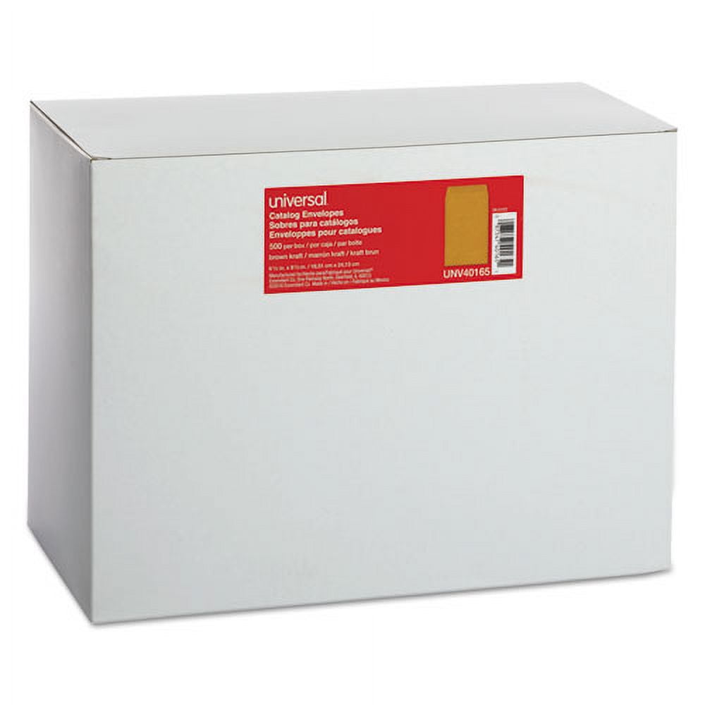 Universal Catalog Envelope, #1 3/4, Cheese Blade Flap, Gummed Closure, 6.5 x 9.5, Brown Kraft, 500/Box -UNV40165