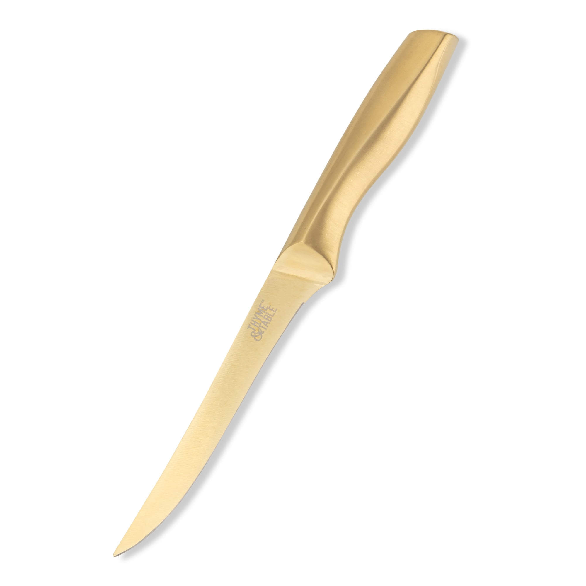 Thyme & Table 15-Piece Knife Block Set with Sharpener - Champagne