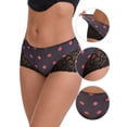 thumbnail image 3 of DARING DIVA Women's Ice Silk Mid-Waisted Full Coverage Boxer Briefs XL Red, 3 of 6