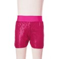 thumbnail image 3 of Miutii Big Girls' Elastic Waist Sparkle Ballet Dance Booty Shorts Glitter Gymnastics Bottoms Athletic Yoga Shorts Hot Pink 11-12, 3 of 7
