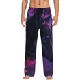 thumbnail image 1 of Fotbe Galactic Wolf Stare Pantalones de Pijama para Hombre, Pantalones de Dormir, Pantalones de Casa con Cintura Ajustable y Bolsillos-Small, 1 of 6