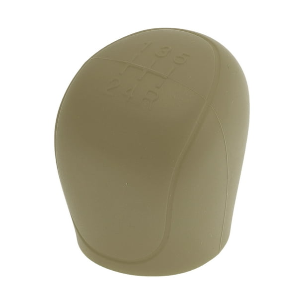 Cubierta de pomo de cambio de marcha única Bargains universal para automóvil SUV camión RV inserción protector de mango de cambio de silicona beige 1 pc