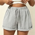 thumbnail image 2 of Asxite Plus Size Womens Pajamas Pants High Waist Drawstring Elastic Waist Solid Cuffed Summer Sleepwear, 2 of 5