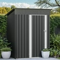 thumbnail image 2 of Uforic 5 x 3FT Outdoor Metal Storage Shed with Lockable Door, Sloped Roof, for Backyard, Garden, Gray, 2 of 9