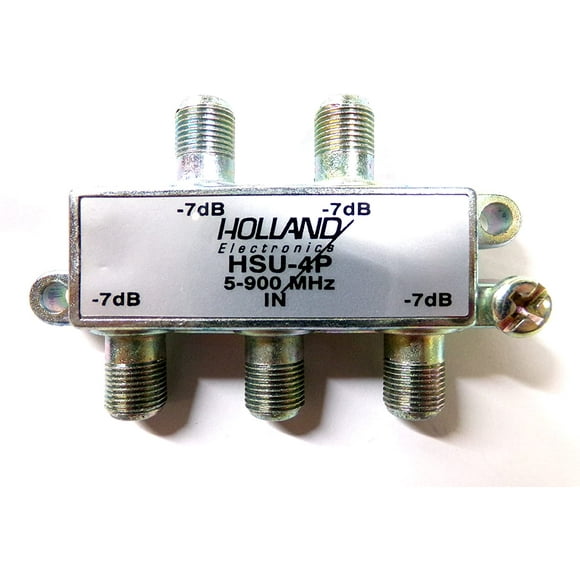 Digiwave Connecteur Électronique Répartiteur 4 Voies, (5-900 MHz), Passage de Courant sur un Port, Catv