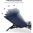 thumbnail image 6 of PURPLE LEAF Patio Chaise Lounge Set of 3 Outdoor Beach Pool Sunbathing Lawn Lounger Recliner Outside Tanning Chairs with Arm for All Weather, Side Table Included, Navy Blue, 6 of 10