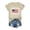 Beige, variant on Women's Short Sleeve Round Neck T-Shirt with "HAPPY 250TH BIRTHDAY, U.S.A. JULY 4. 1776 - JULY 4. 2026" Print, Casual Independence Day Top Beige L