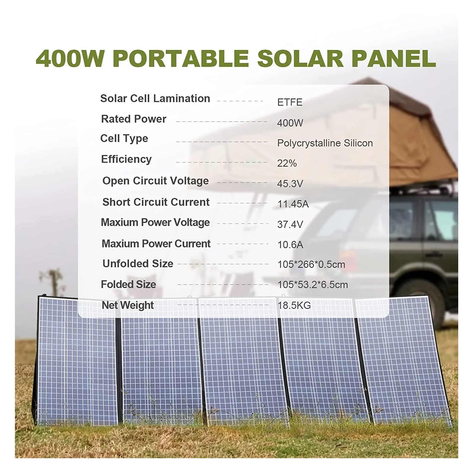Single crystal solar panels Portable Foldable Waterproof Solar 400W / 200W / 140W / 100W / 60W Panels For Outdoor Camping RVS Outdoor solar panel