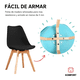 thumbnail image 4 of Set De 4 Sillas De Comedor Eames Modernas Komfort Color Negro, 4 of 5