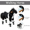 thumbnail image 4 of Qaba Kids Plush Ride On Toy Walking Horse with Wheels and Realistic Sounds, 30"H, Black, 4 of 9