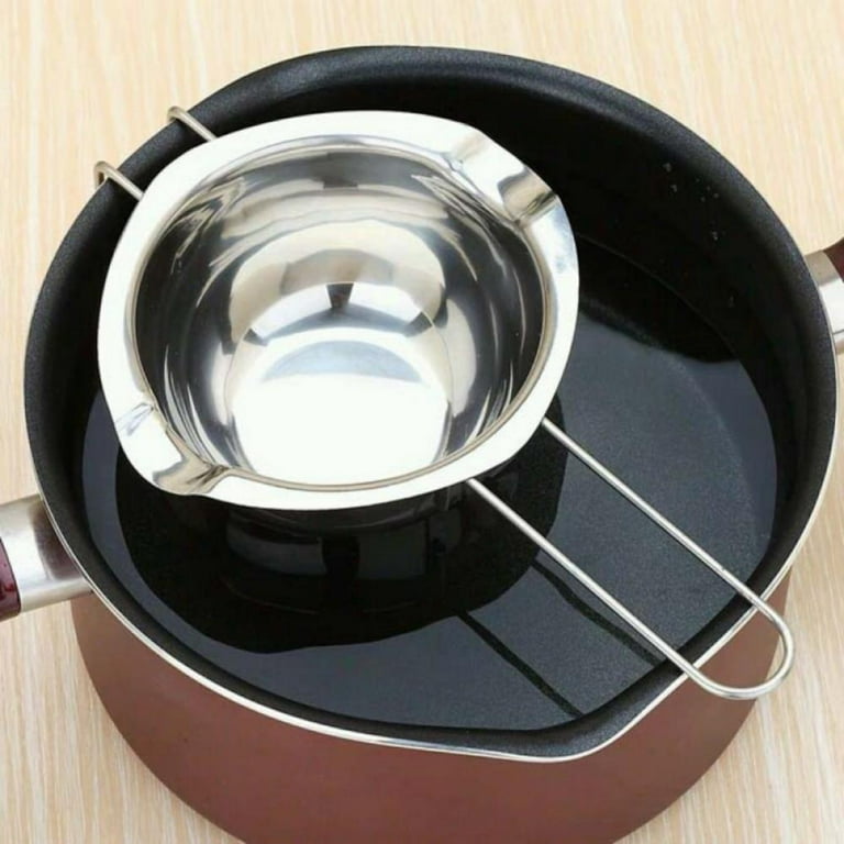 Double Boiler Pot Set Stainless Steel Melting Pot with Silicone Spatula for  Melting ,Soap,Wax,Candle Making 