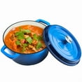 thumbnail image 3 of Hawsaiy 6.5 QT Enameled Cast Iron Dutch Oven with Lid, Nonstick Cookware for Baking, Roasting, Braising & Cooking, Dual Handles, Dark Blue, 3 of 10