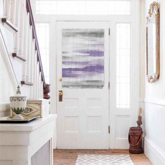 Purple Gray White Door Curtains for Door Window, French Sidelight Front Back Door Curtains With Tieback, Retro Country Abstract Mottled Texture Kitchen Rod Pocket Drapes Panel, 54"x40"