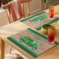 thumbnail image 4 of Saint Patrick's Day Placemats Set of 8 Luck Leaves Car Brown Wooden Plaid Place Mats Indoor Wipeable Table Mats Washable Cloth Dining Table Placemats for Kitchen Holiday Party Home Decor 13x19 Inch, 4 of 9