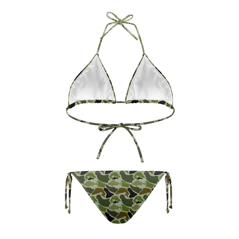 Yuyamidu Camo Fishing Women Halter Bikini Set - Two Piece Triangle Swimsuit  Tie Bathing Suit 2026 Cute Swimwear Sexy String Bikini Sets Woman XS -  Walmart.com