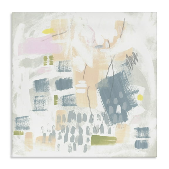 Stupell Industries Pastel Patterned Expression Abstract Painting Gallery Wrapped Canvas Art Print Wall Art, 17 x 17