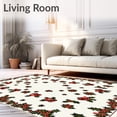 thumbnail image 2 of ODIKA 8'x10' Machine Washable Non-Slip Area Rug, Holiday Round with Festive Bell and Leaf High Traffic Rug, Ivory, 90426, 2 of 7
