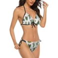 thumbnail image 2 of NICKSUN Ensemble Bikini Imprimé Cactus pour Femmes, Maillots de Bain 2 Pcs String Licou Triangle, 2 of 6
