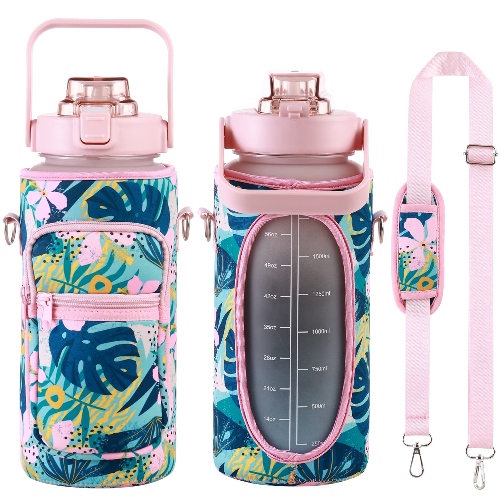 Party Zealot Large Half Gallon 64 OZ Motivational Water Bottle with