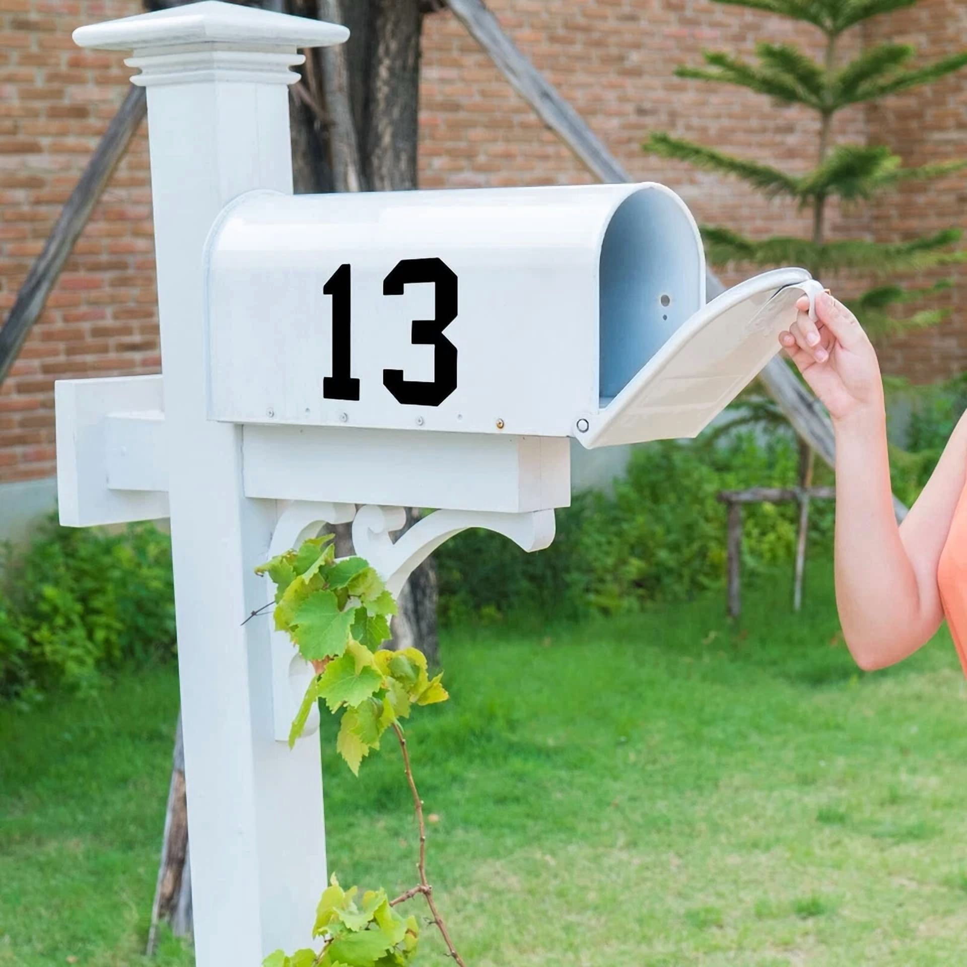 CIRCLE- 8 Sheets Mailbox Numbers Stickers Waterproof Vinyl Number Stickers Self Adhesive