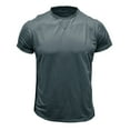 thumbnail image 5 of TSADFHJI Mens Shirts Long Sleeve Pattern Fall Male Spring And Summer Pure Cotton Short Sleeve Henley Solid Color Round Neck Design Top T Shirt L Dark Gray, 5 of 5