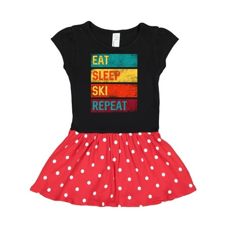 

Inktastic Skiing Eat Sleep Ski Repeat Gift Toddler Girl Dress