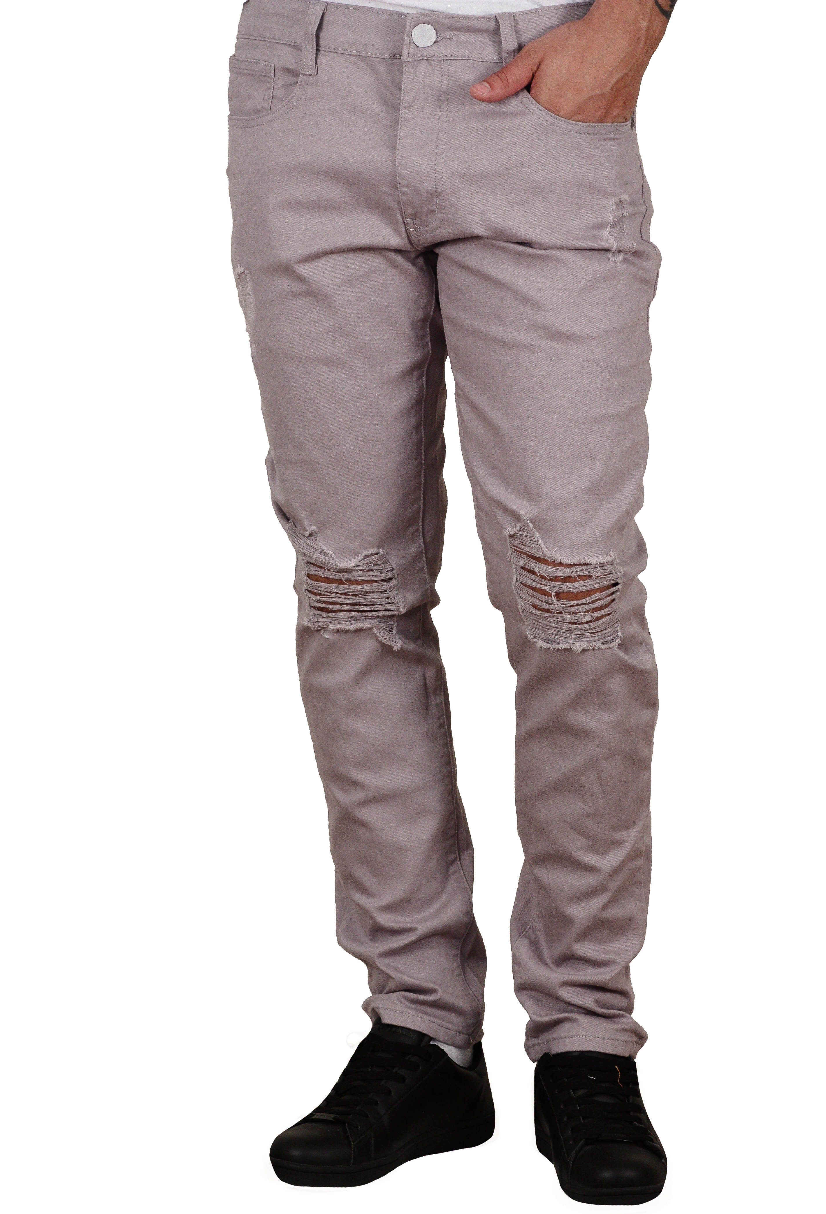 skinny fit twill pants