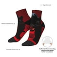 thumbnail image 4 of Bingfone Black Panther Red Background Design Patterned Men's Women's Casual Cotton Socks, 4 of 5