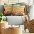 thumbnail image 5 of Ambesonne Beach Throw Pillow Cover 2 Pack, Seashell on Shore Cartoon, 18", Sand Brown Orange Teal, 5 of 7