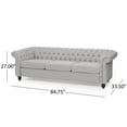thumbnail image 2 of Noble House 84.75" Chesterfield Sofa,Deep Button Tufting,Beige, 2 of 11