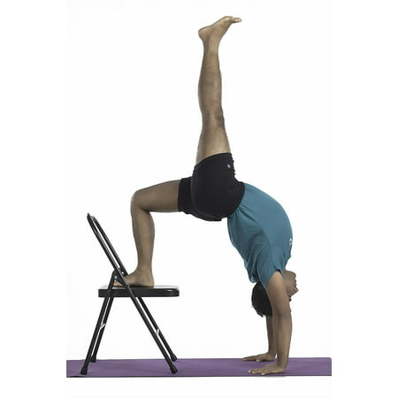 Pune Yoga Chair – Black Chair with Purple Wrap