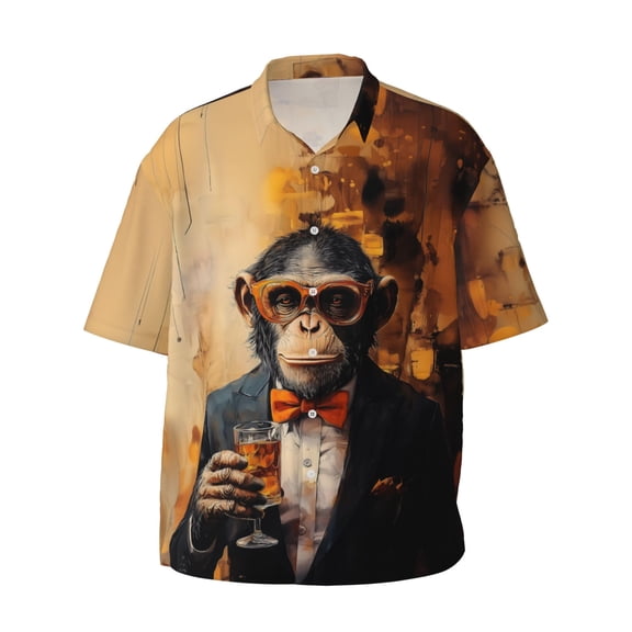 Men's Hawaiian Beach Shirt, Short Sleeve Shirts for Men, Quick-Dry Button Up Shirt for Party