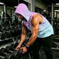 thumbnail image 4 of BRANROY Men's Athletic Tank Tops - Hooded Sleeveless Gym Tees, Breathable Muscle Fit Shirts for Summer Bodybuilding Training,Purple 4XL, 4 of 7