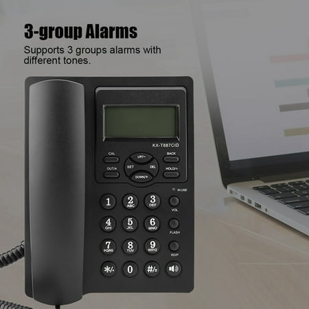 Corded Phone With Answering Machine  Clear Sound 3group Alarm ABS Real Time Date Corded Phone With Speakerphone Noise Cancelling For Offices For Homes