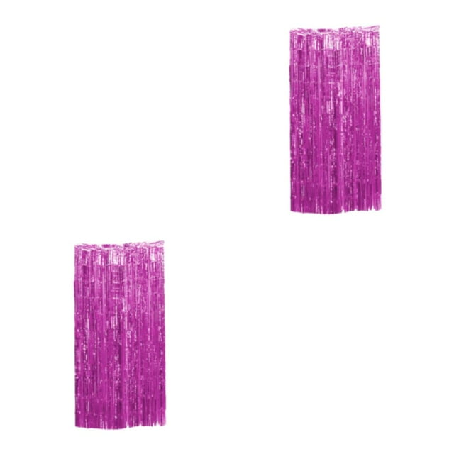 relayinert Vibrant Foil Fringe Curtain Wide Application And Customizable Options Pink 3*1m 2Set