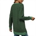 thumbnail image 3 of SHIBEVER Womens long sleeve tops Striped sweater plus size Crewneck Pullovers long sleeve shirt Color Block Side Split Tunic Tops for women, 3 of 4
