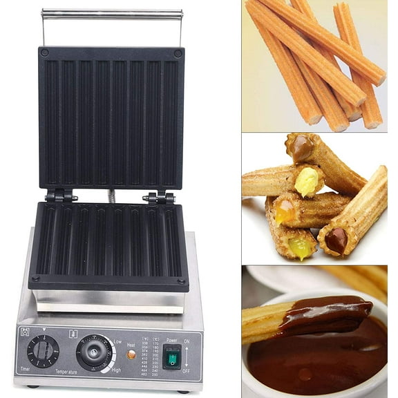 8Pcs Commercial Churros Baker Waffle Maker Machine Non-stick Electric Snacks Baker Machine