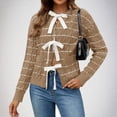 thumbnail image 3 of Riecok Cardigan Sweaters for Women Long Sleeves Crewneck Fall and Winter All-match Casual Fashion Knit Tops Sweaters Khaki XL, 3 of 9