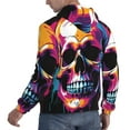 thumbnail image 6 of Fotbe Men's Hoodie with Colorful Skull Pattern - Kangaroo Pocket Pullover Hooded Sweatshirt, Perfect for Daily Wear, Travel, and Home-3X-Large, 6 of 7