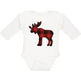 thumbnail image 3 of Inktastic Moose Silhouette Plaid Boys or Girls Long Sleeve Baby Bodysuit, 3 of 5