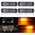 thumbnail image 1 of Luces estroboscópicas 4D 4 piezas nuevas, 10 LED, luces estroboscópicas LED naranjas, barra de luz de emergencia, lámpara de automóvil, lámpara de destello automático, 12 V, 24 V, luz de, 1 of 5