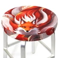 thumbnail image 3 of Disketp Red Sun Flame Fox Funda Redonda para Taburete, Funda de Cojín para Silla de Bar Suave y Elástica-14 inch, 3 of 7