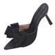 thumbnail image 1 of Zapatillas Abiertas Del Dedo Del Pie de las Mujeres con Doble Arco Detalle Punteado Dedo Del Pie de Tacón Alto Mulas para el Uso Casual, Tacones de Sandalias Negras con Tacón Cónico Delgado Y Desliza, 1 of 8