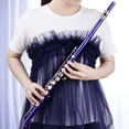 thumbnail image 6 of Dcenta Closed Hole C Flute 16 Keys Cupronickel Nickel-plated Wind Instrument with Carry Case Flute Stand Gloves Cleaning Cloth Mini Screwdriver Cleaning Rod, 6 of 7
